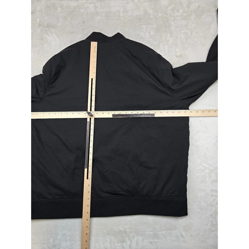 Banana Republic Bomber Jacket Mens 2XL Black Full Zip Ribbed Trim Flight